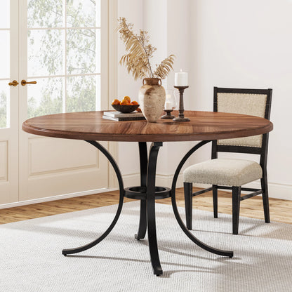 47" Farmhouse Round Dining Table For 4 People