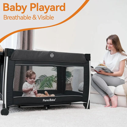 4 in 1 Baby Playards Bassinet & Changing Table