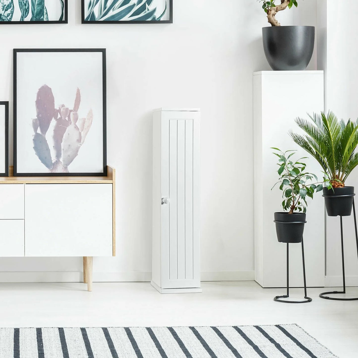 Bathroom Storage Floor Cabinet W/ 4 Shelves