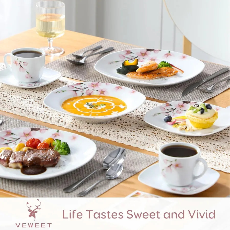 Annie Porcelain Dinnerware for 6