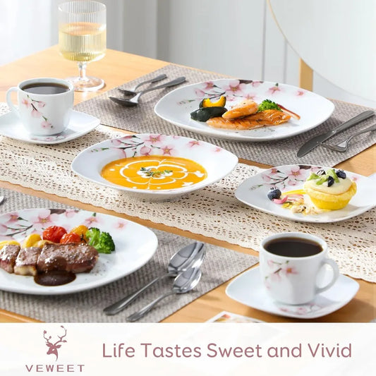 Annie Porcelain Dinnerware for 6