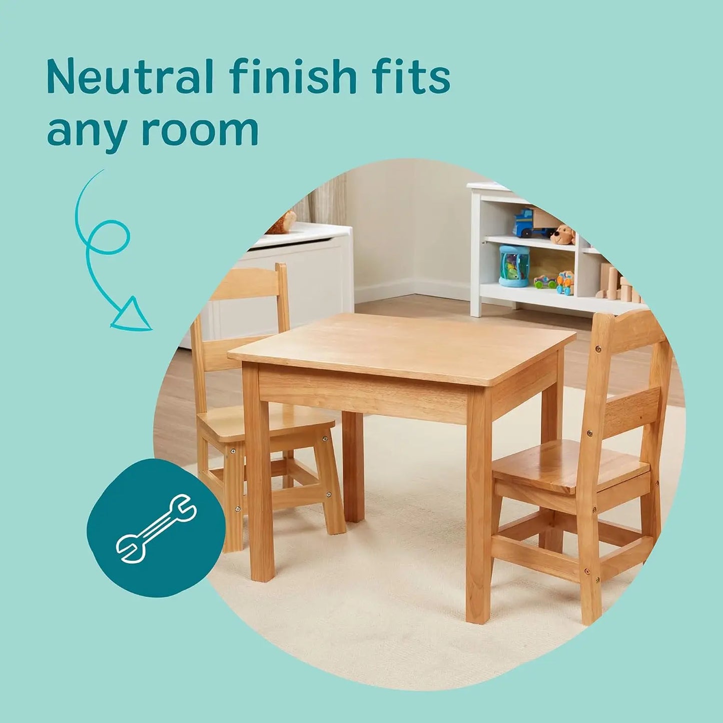 Solid Wood Kids Table And Chairs Set
