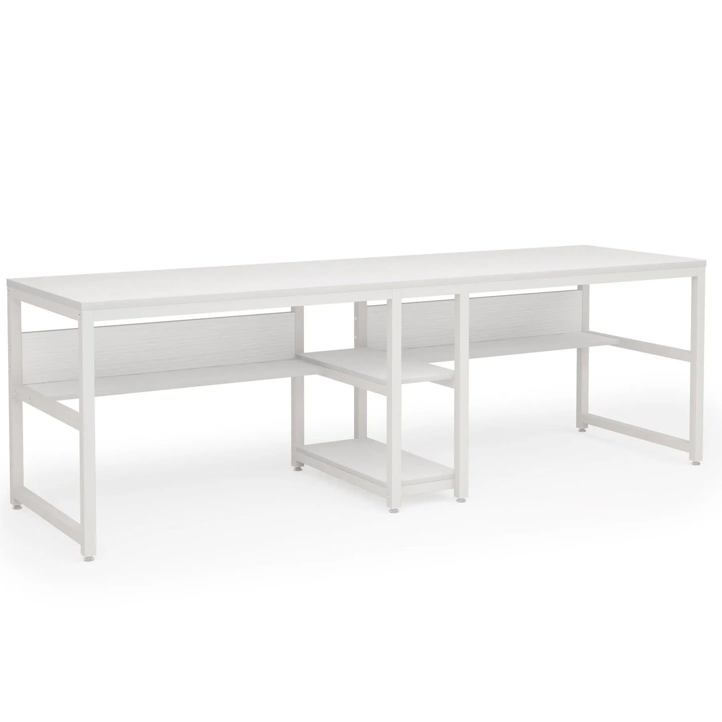 Two Person Desk with Bookshelf