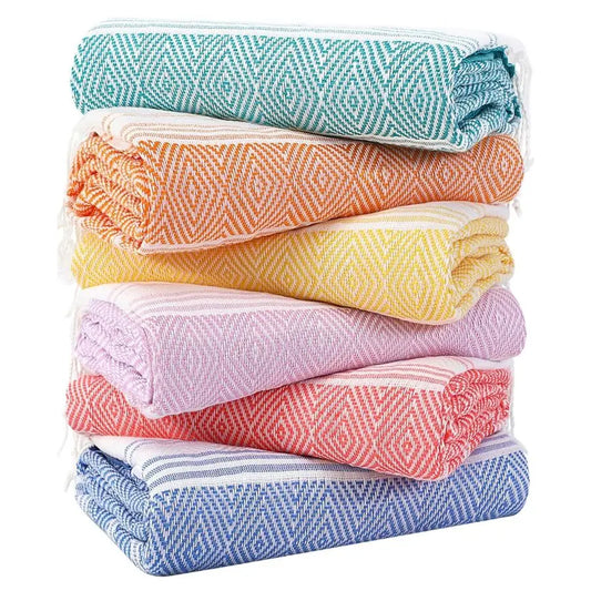6 Packs Oversized Turkish Beach Towels Set