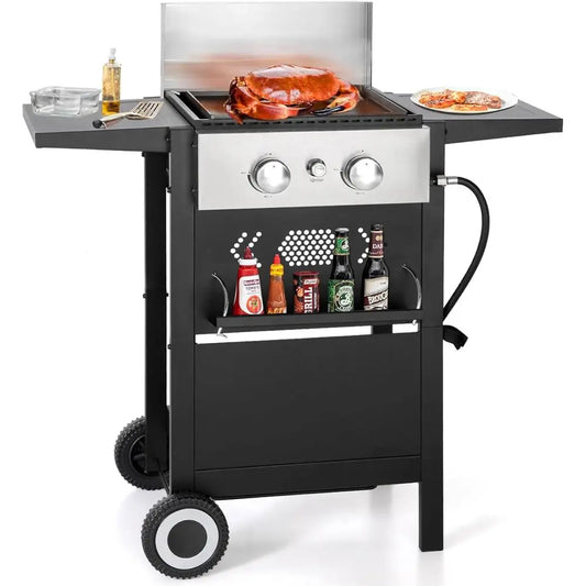 2 Burner Griddle Grill Combo