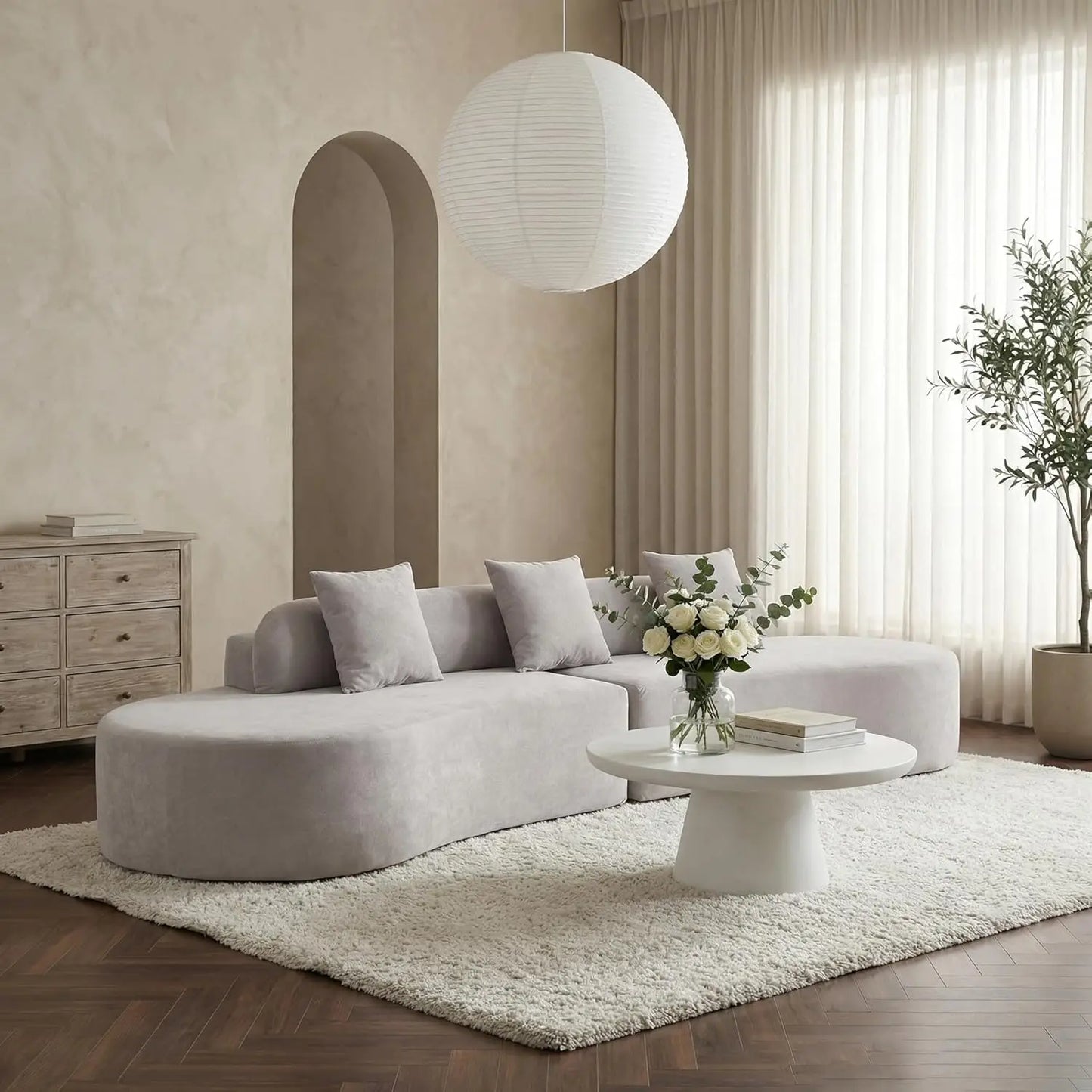 130” Boneless Sectional Couches