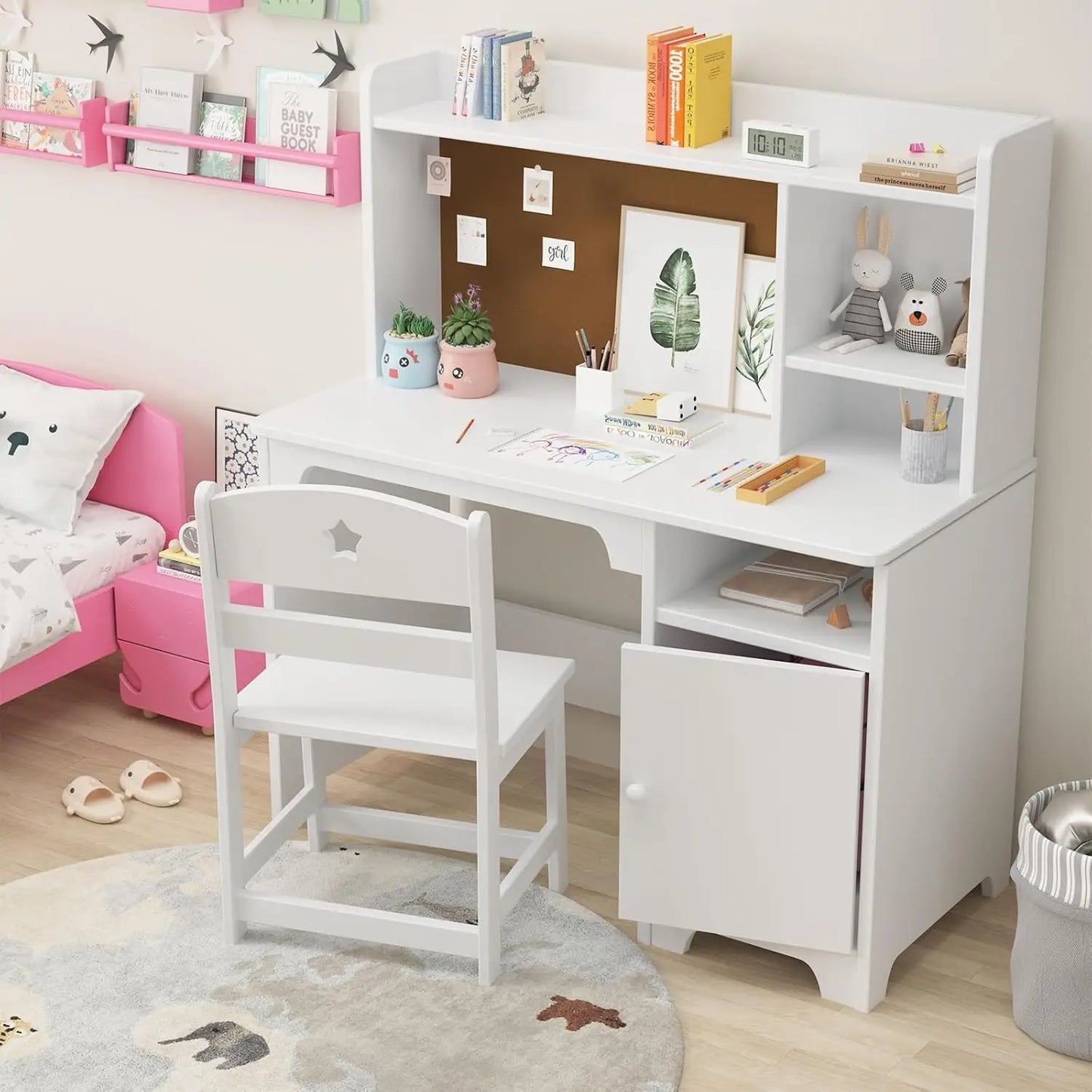 Kids  Wood Study Desk And Chair Set