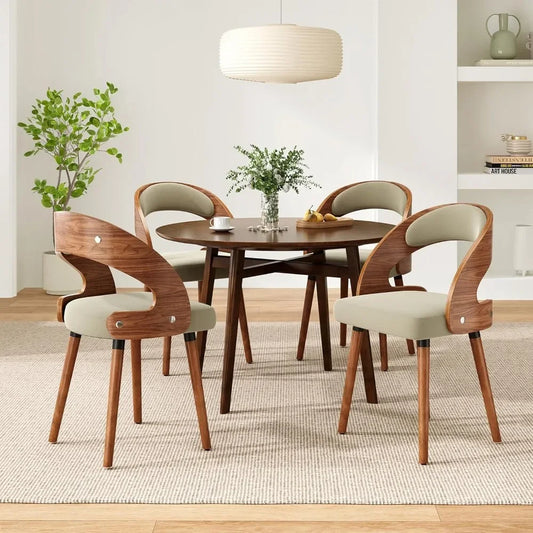 Modern Wood Dining Chairs Set of 4