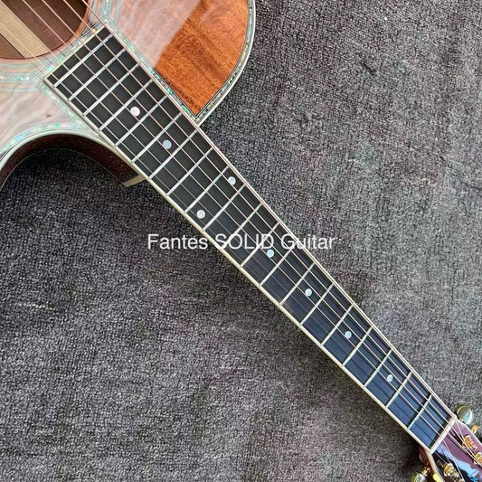 All Solid Koa Wood Cutaway  SOLID KOA Back Side