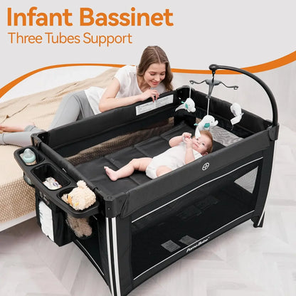 4 in 1 Baby Playards Bassinet & Changing Table