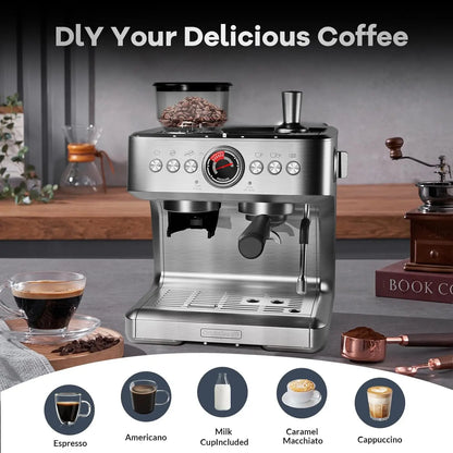 Espresso Latte Cappuccino Coffee Machines With Grinder