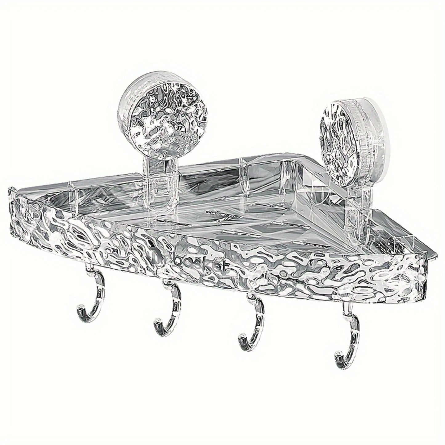 1pc Water Ripple Bathroom Suction Cup Triangle Shelf