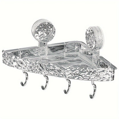 1pc Water Ripple Bathroom Suction Cup Triangle Shelf