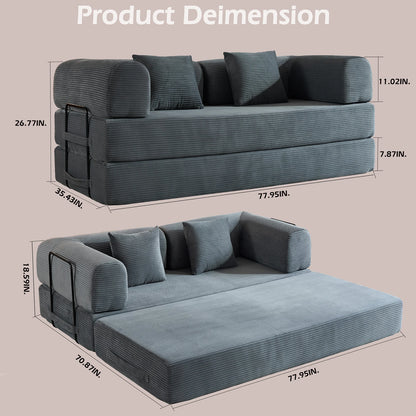 79" Folding Convertible Sofa Bed
