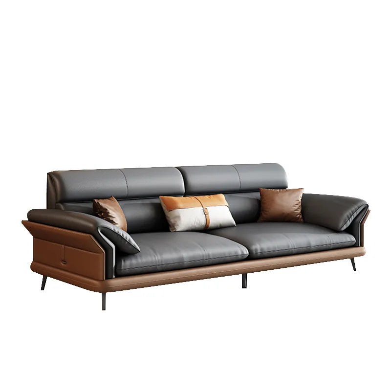 Sofa Leather Coffee Table Combination Set