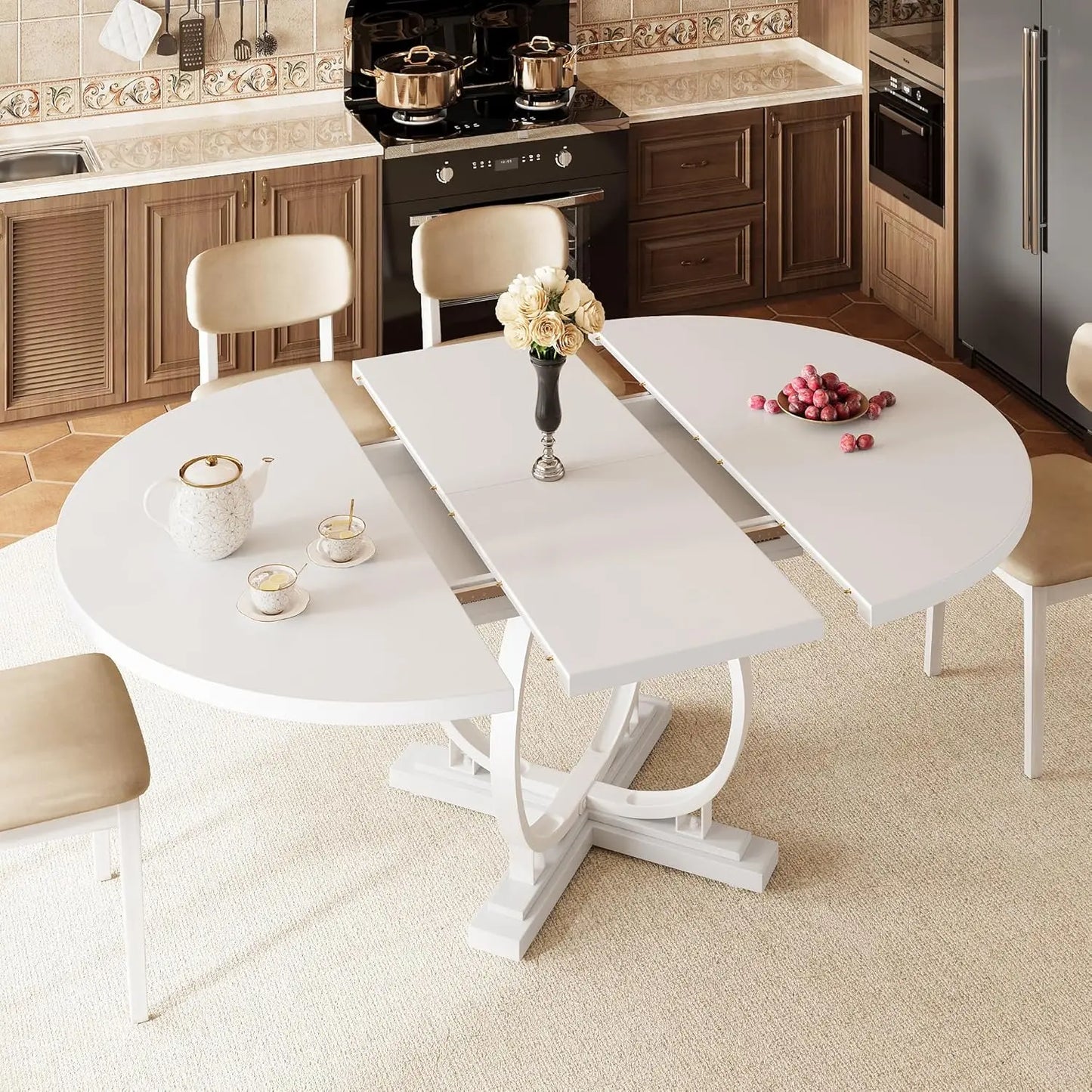 59'' Extendable Round Dining Table