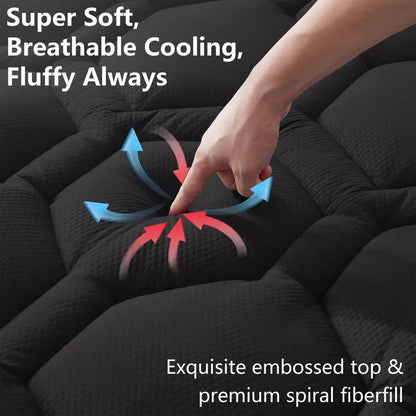 Quilted Mattress Pad Waterproof, Pillow Top Cooling