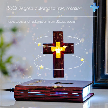 Bible Book Magnetic Levitating Cross