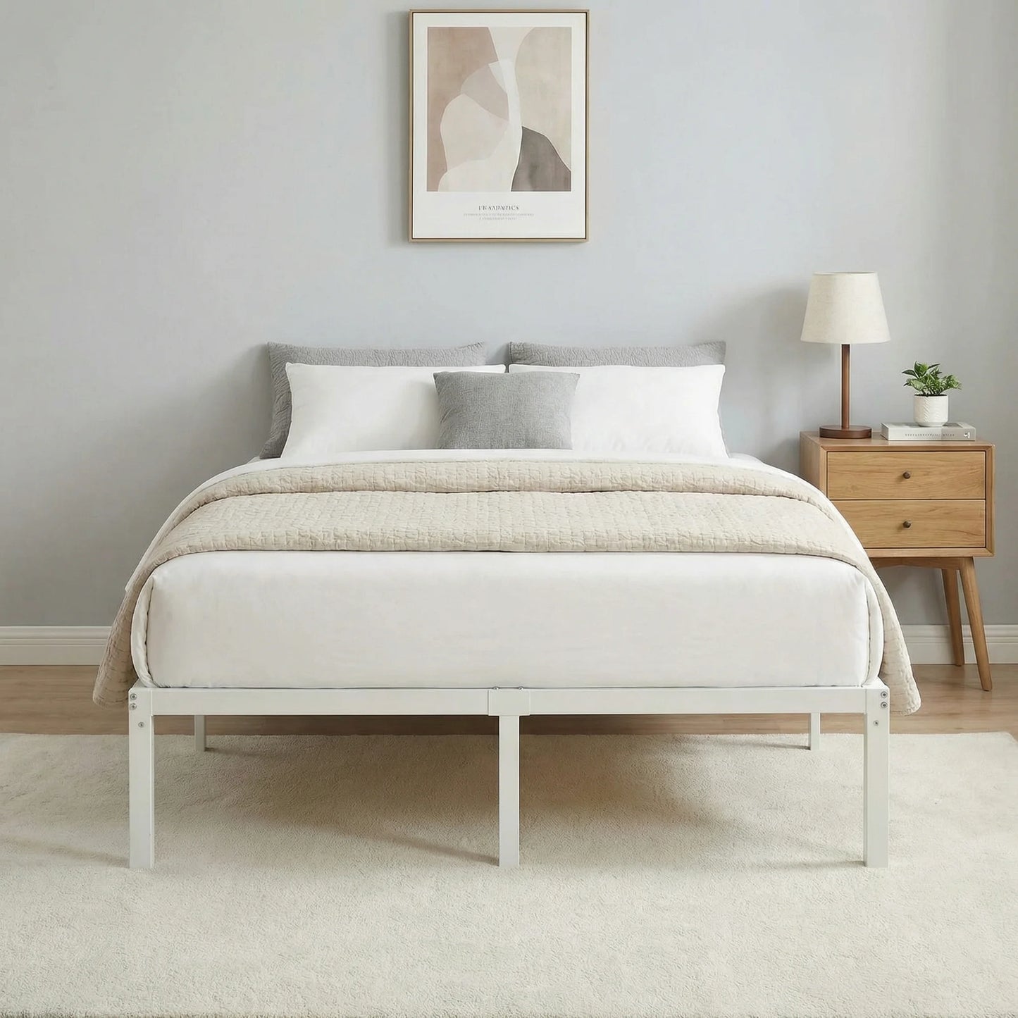 Heavy-Duty Metal Bed Frame With Storage