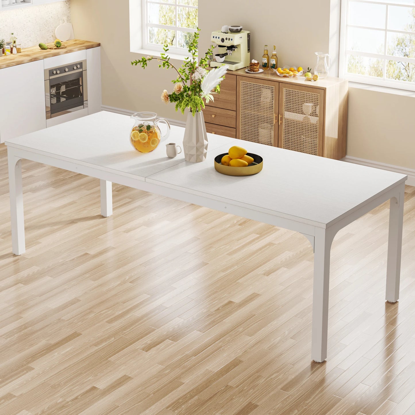 Rustic Wood Dining Table for 6-8 People