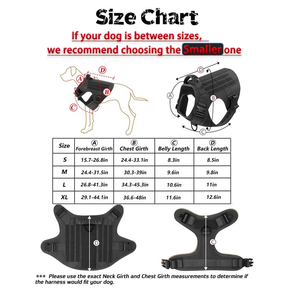 Tactical Dog Harness Leash Set