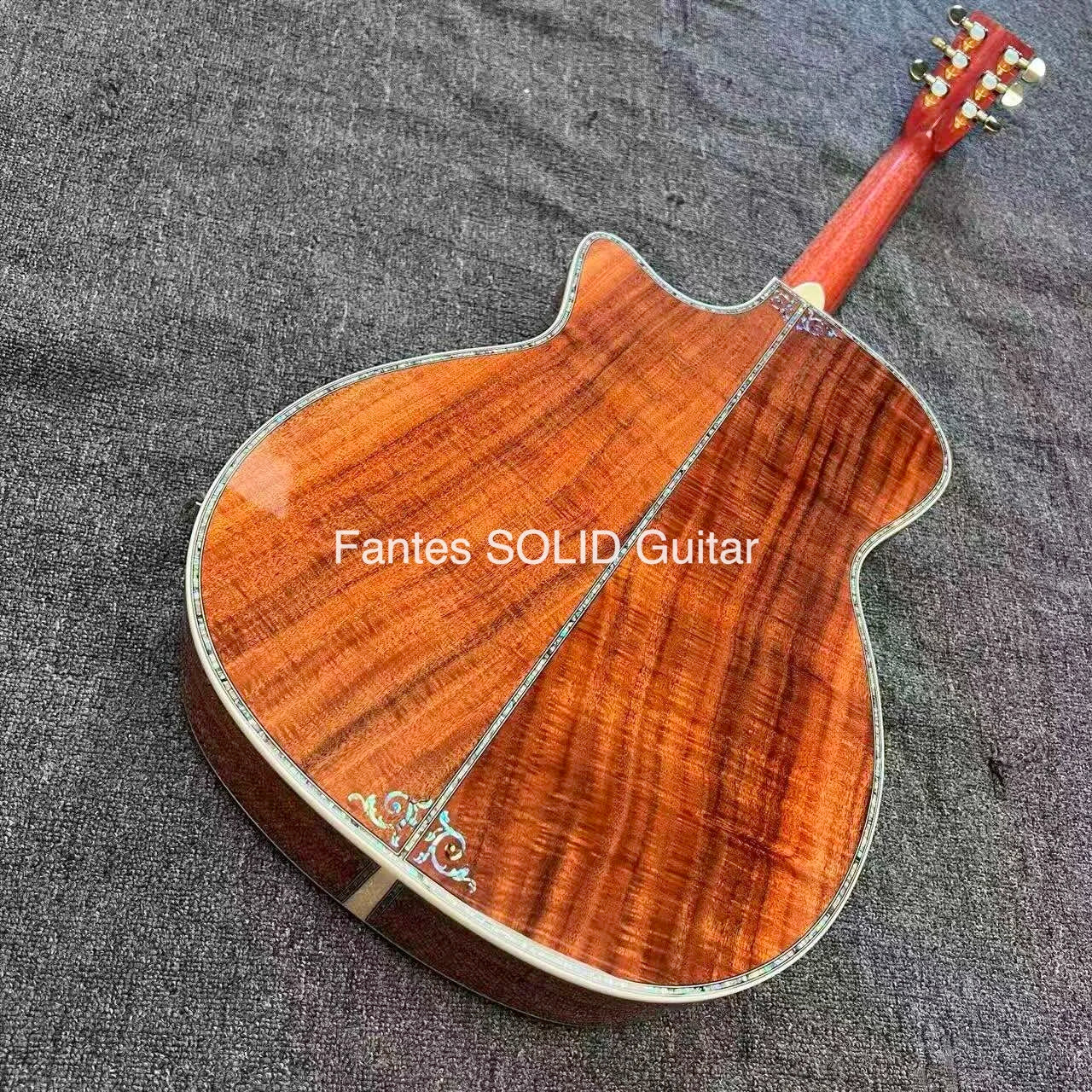 All Solid Koa Wood Cutaway  SOLID KOA Back Side
