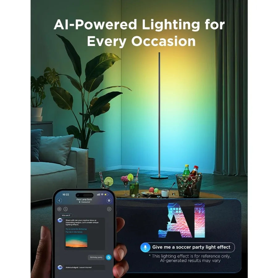 Floor Lamp  LED Corner Lamp Works With Alexa