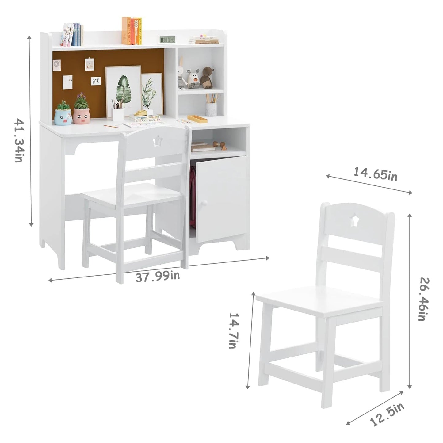 Kids  Wood Study Desk And Chair Set