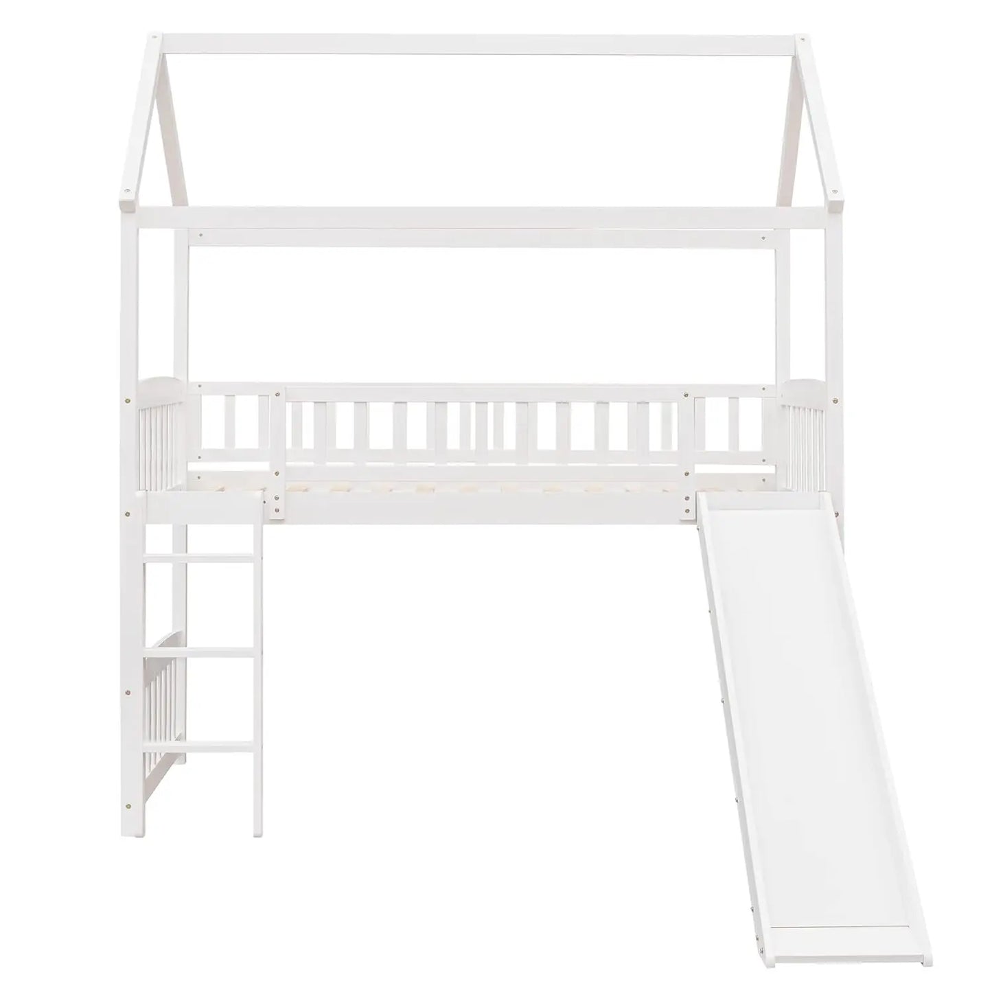 Twin Loft Bed With Slide For Kids