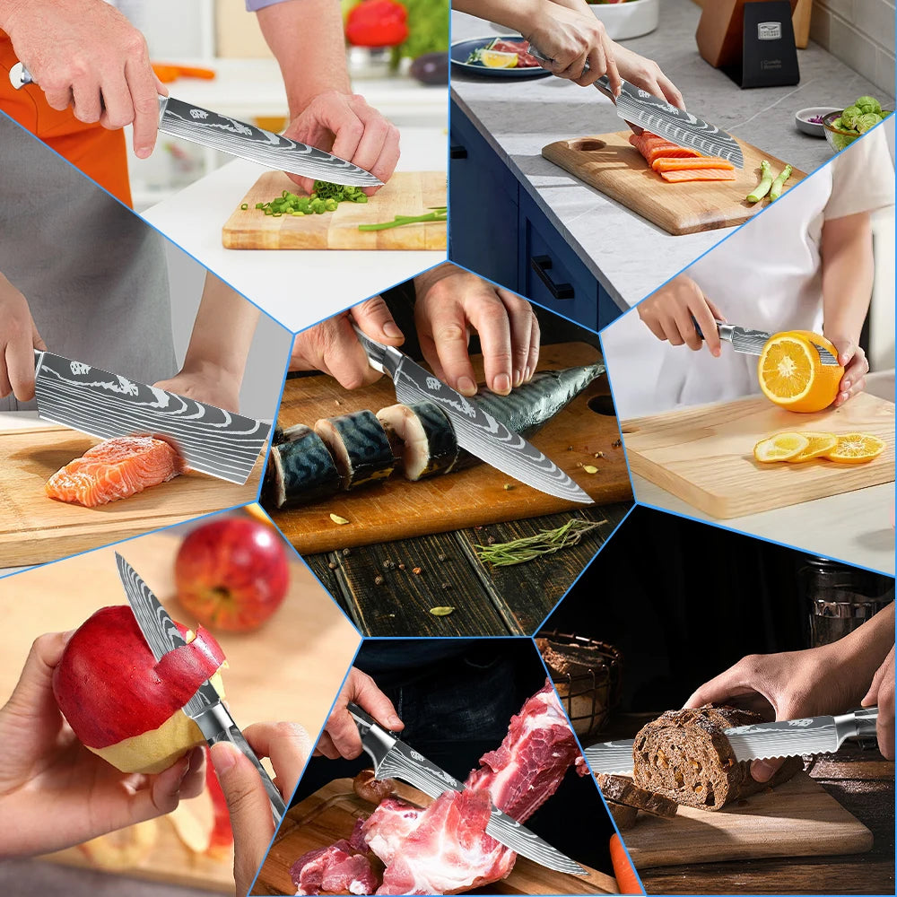 8PCS Portable Knife Set With Bag
