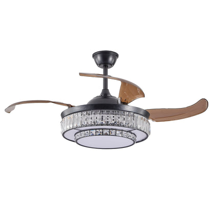 ARLGSITE Luxurious Crystal Ceiling Fan Light