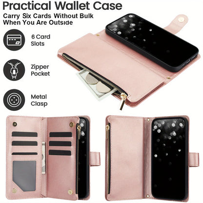 Crossbody PU Leather Wallet Flip Case For iPhone