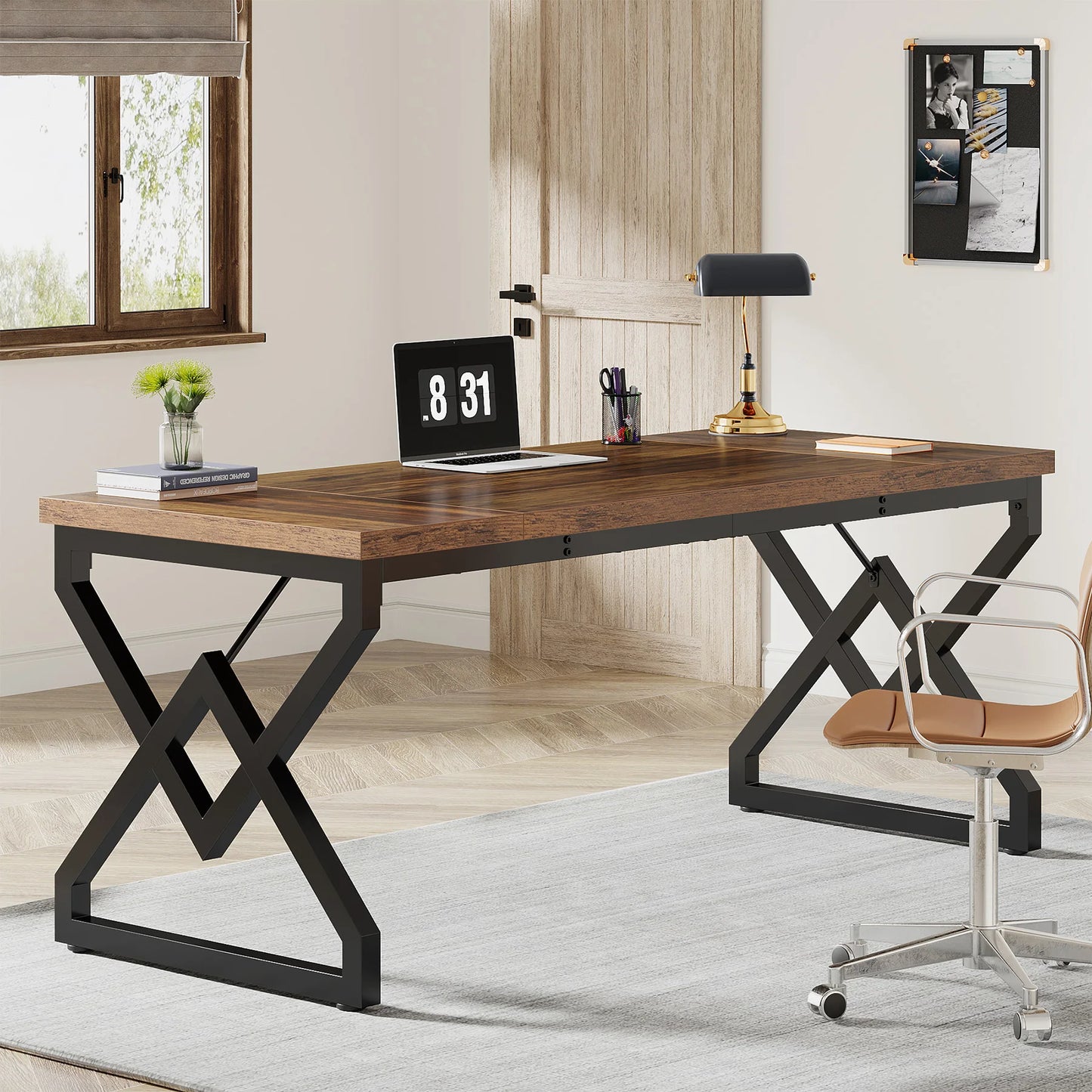 63" Large Industrial Executive Desk