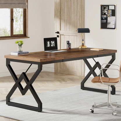 63" Large Industrial Executive Desk