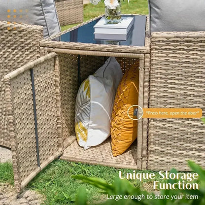 11-Piece Outdoor Wicker Sectional Sofa Set