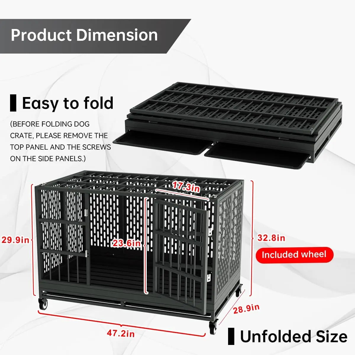 48-Inch Heavy-Duty Dog Crate