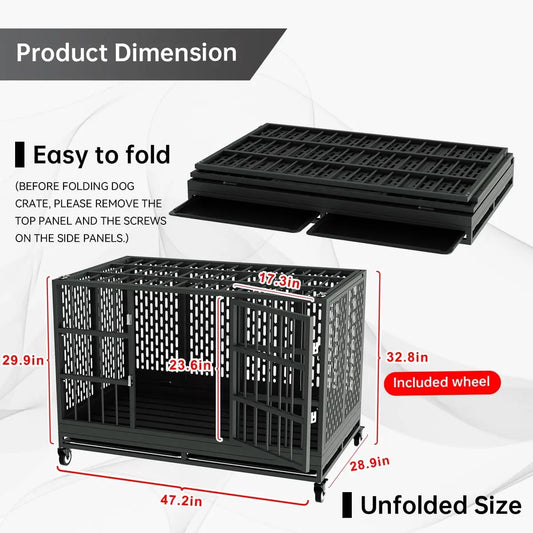 48-Inch Heavy-Duty Dog Crate