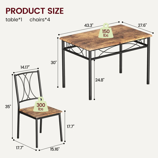 Amyove Kitchen Table and Chairs For 4