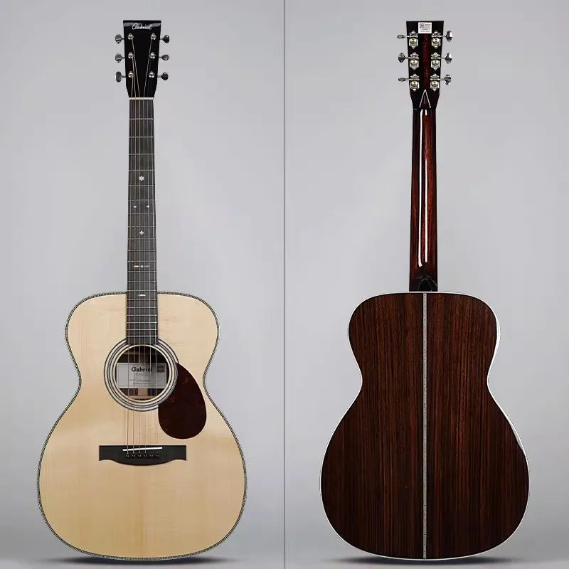 Gabriel 40-inch OM-type All-solid Wood Guitar CSR-OM28 Handmade Acoustic-electric Folk Guitar