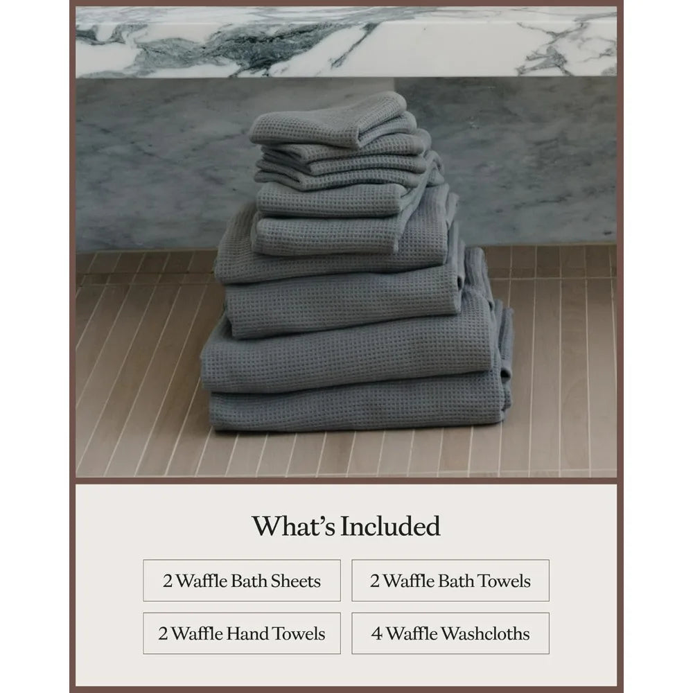 Complete Waffle Bamboo Bath Bundle