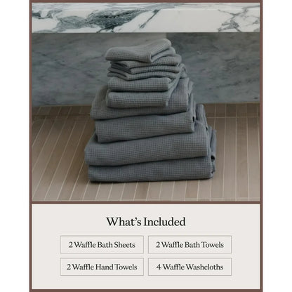 Complete Waffle Bamboo Bath Bundle