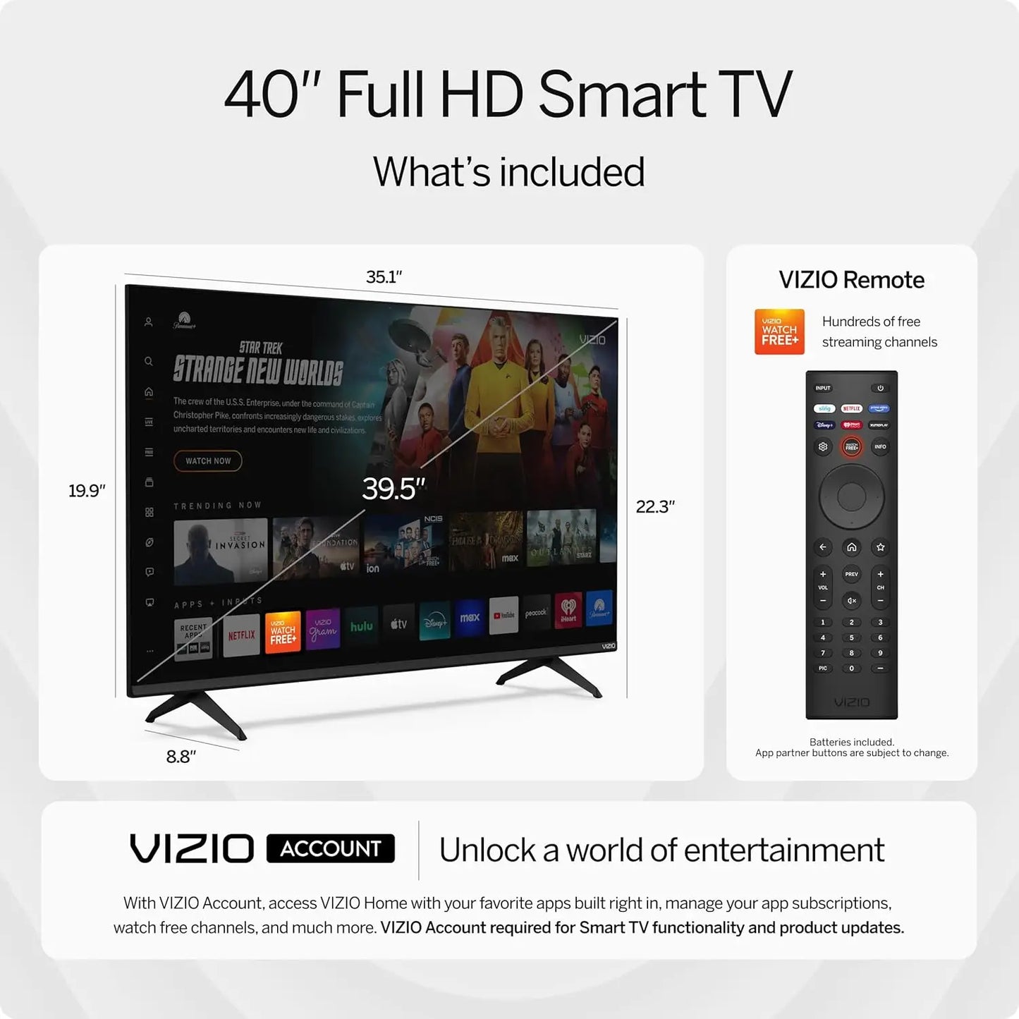 40-inch Full HD 1080p Smart TV with DTS Virtual