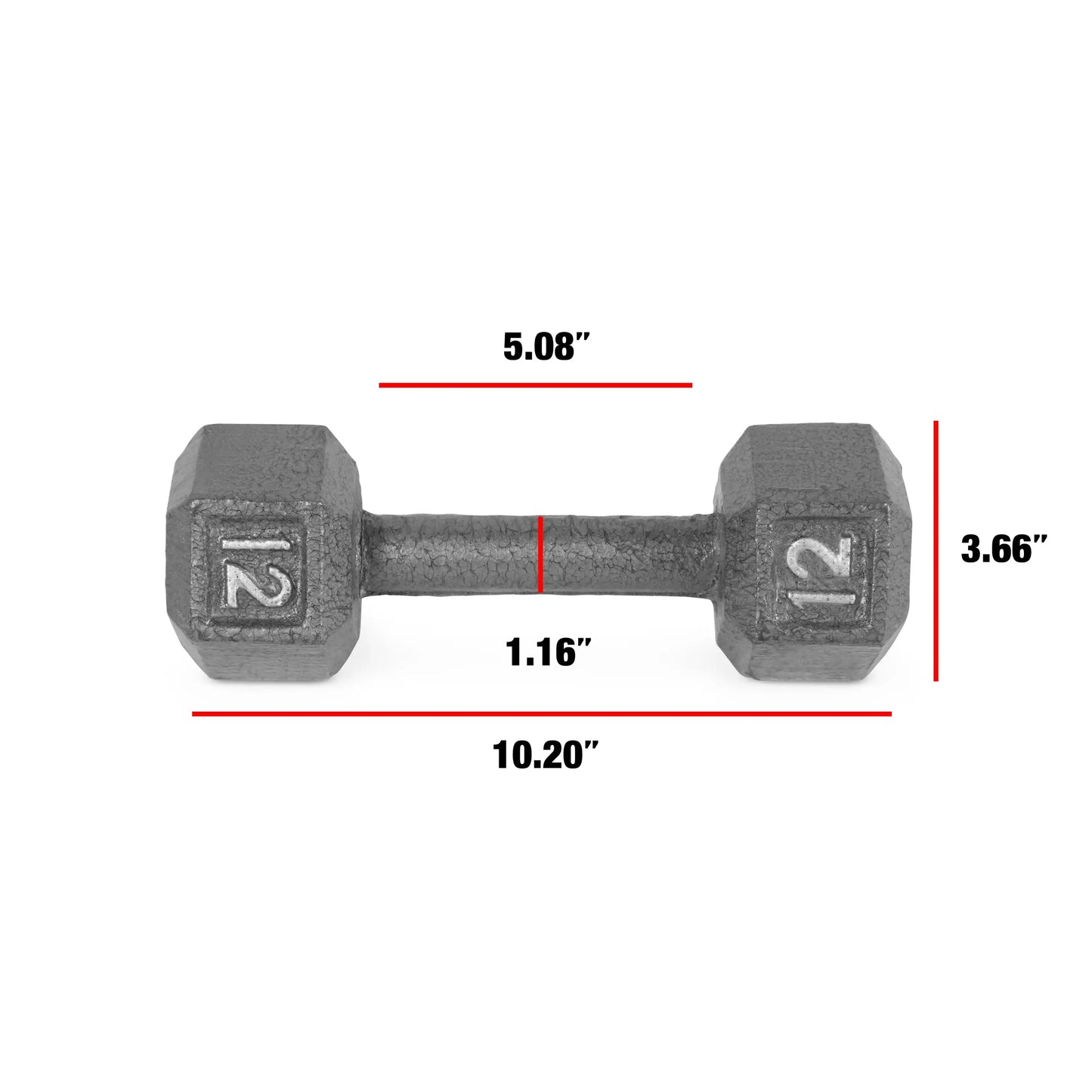 Barbell 12lb Cast Iron Hex Dumbbell