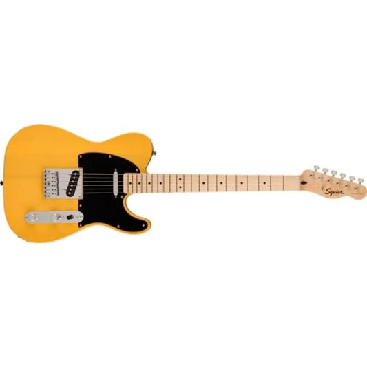 Squire Sonic Telecaster Electric Guitar for beginners, alder body with butterscotch blonde finish and maple fingerboard for bri