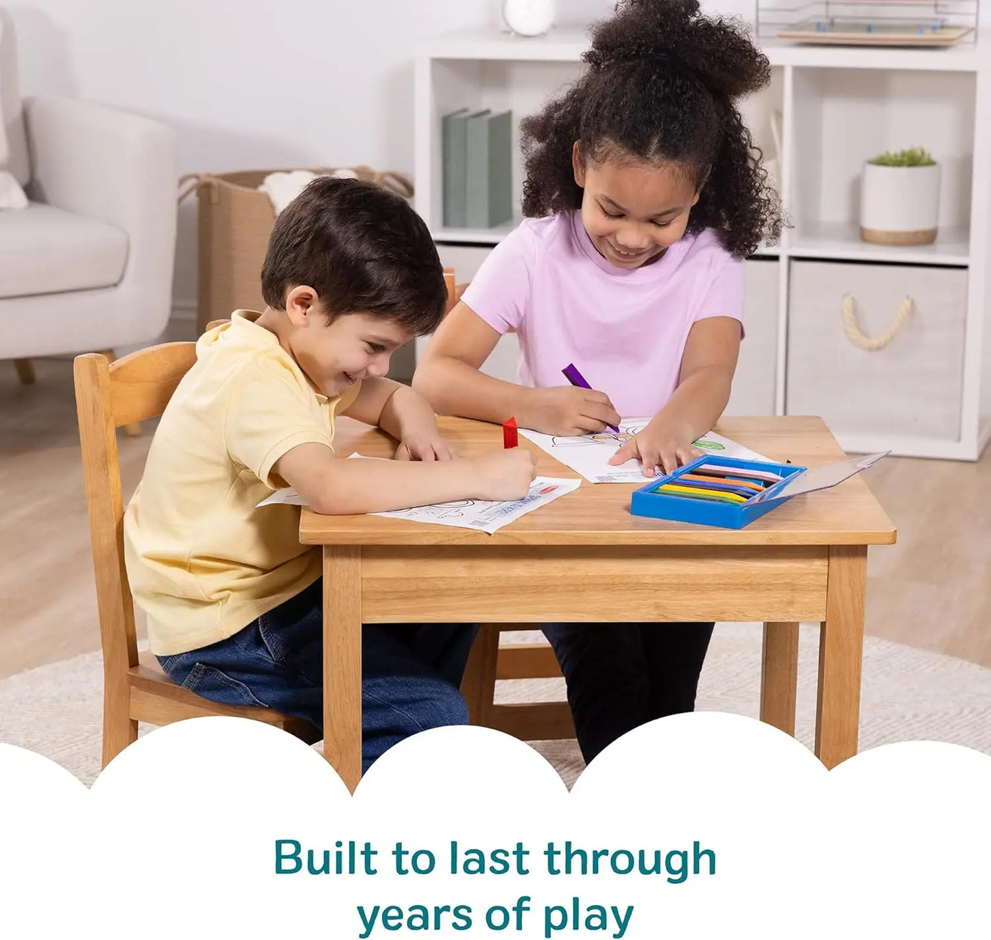 Solid Wood Kids Table And Chairs Set