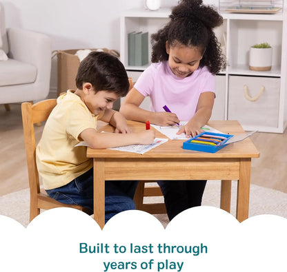 Solid Wood Kids Table And Chairs Set
