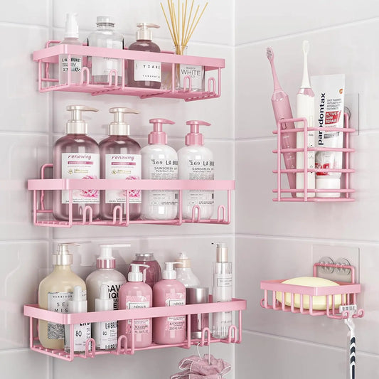 5-Pack Pink Shower Caddy Organizer