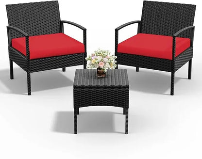4 Piece Outdoor Wicker Patio Furniture Set