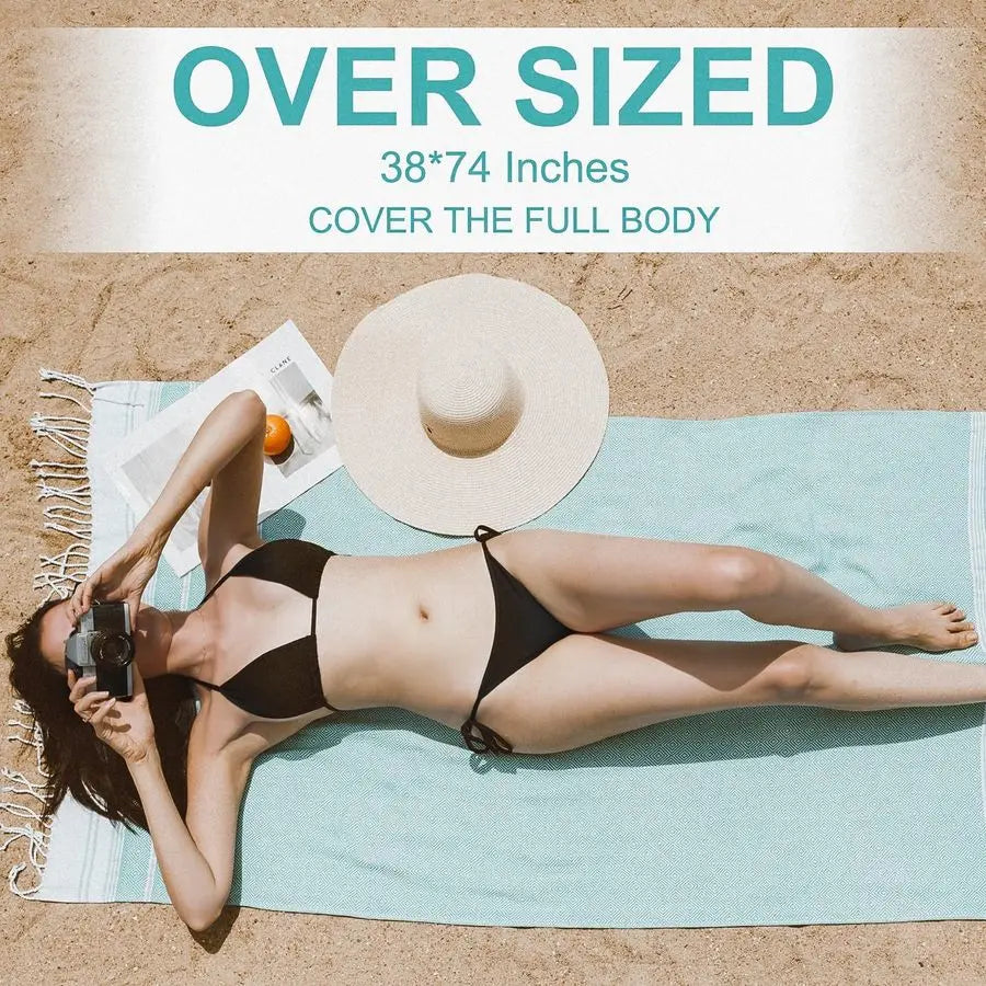 6 Packs Oversized Turkish Beach Towels Set