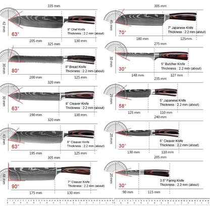 7 Piece Kitchen Knife Set  Stainless Steel